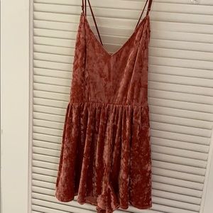 Red velour romper